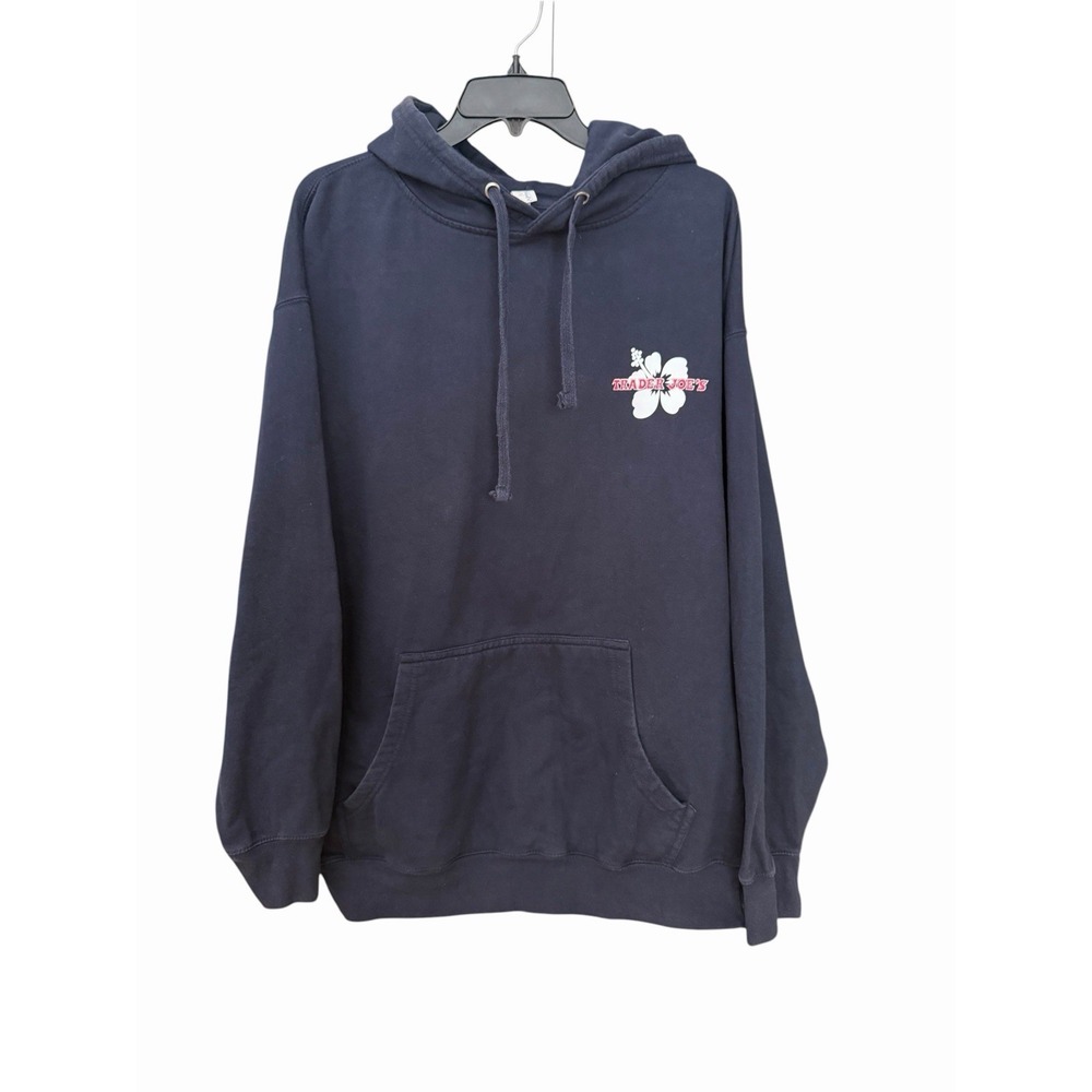 Trader Joe's Hibiscus Logo Pullover Hoodie Jacket Unisex Size 2X Blue #HR-3